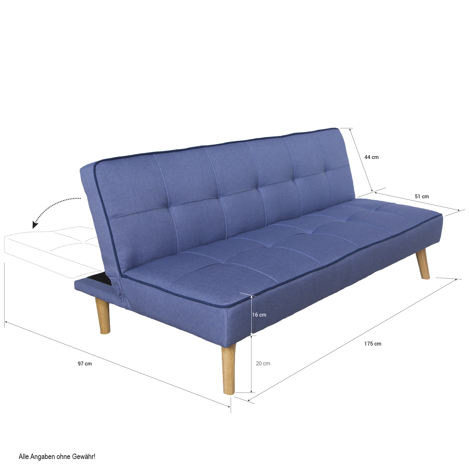 sofa bed sofa bed blue fold-out comfortable