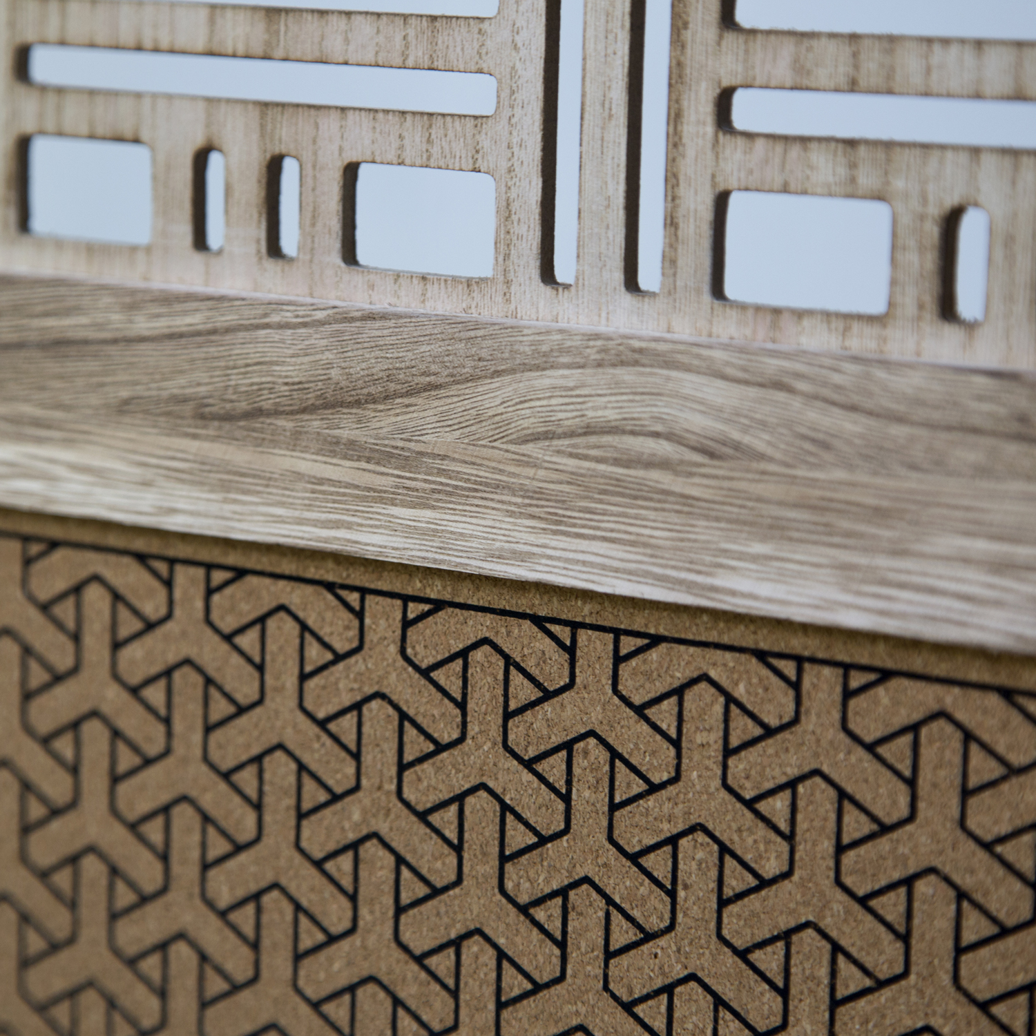 Paravent Natural Cork Decorations | 3-panel | Wood | Room Divider Partition Privacy Screen