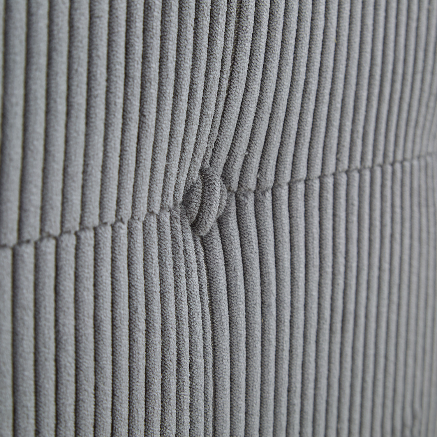 Upholstered bed 140x200 cm grey cord | with slatted frame | double fabric bed frame