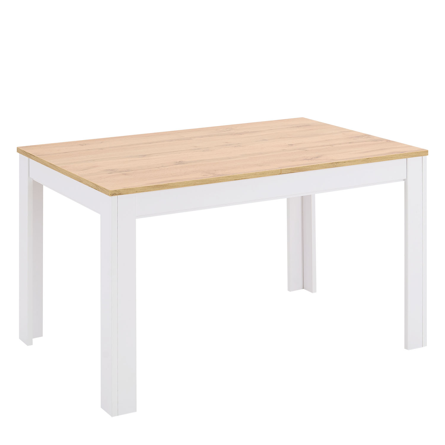 Modern Dining Table Kitchen Table White Wooden Table 135x86 cm Wotan Oak 8 Seater Extendable