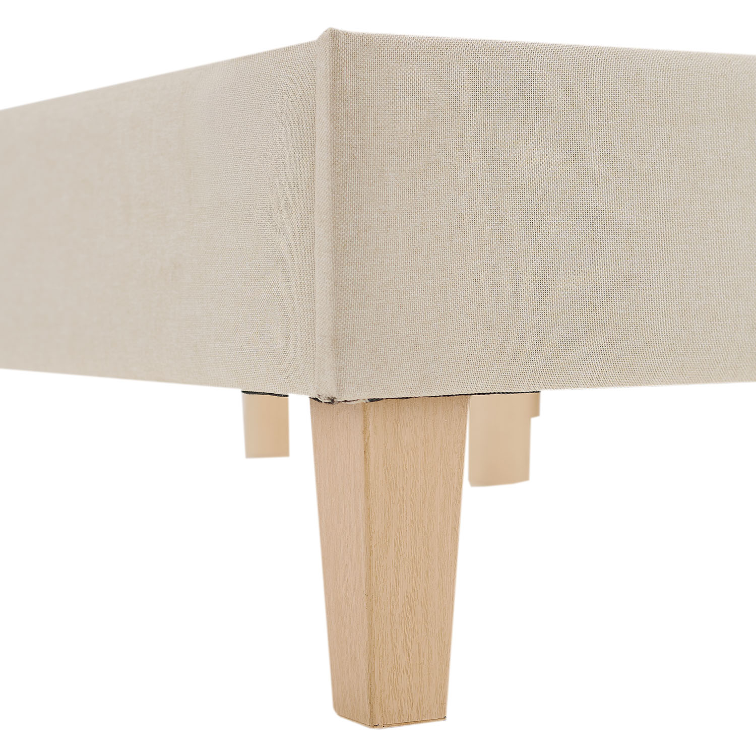 Upholstered bed 140x200 cm beige | futon bed | with slatted frame | double fabric bed frame