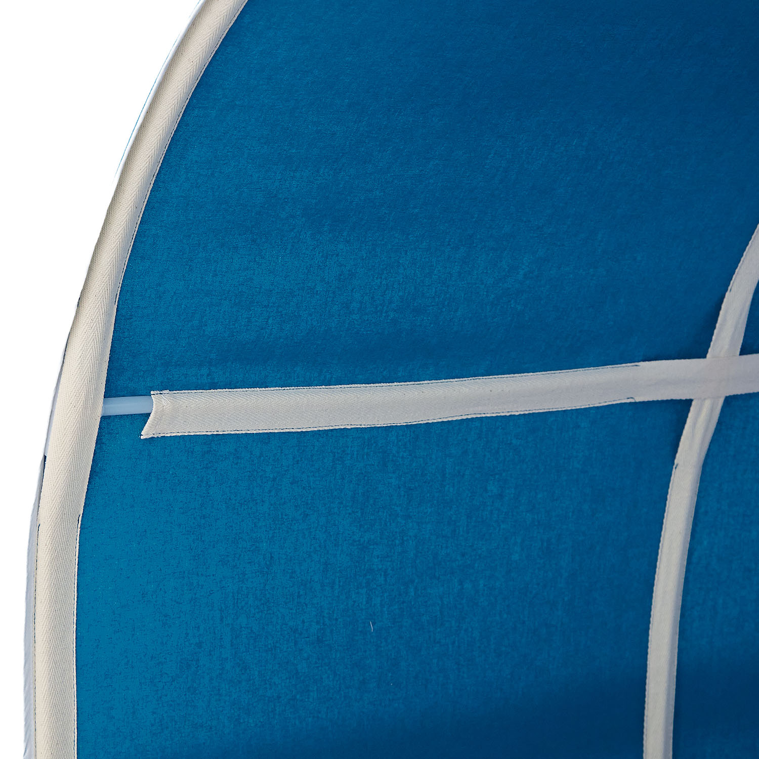 Loft Bed for Kids 90x200 cm White with Curtain in Blue | Tunnel | without Slatted Frame