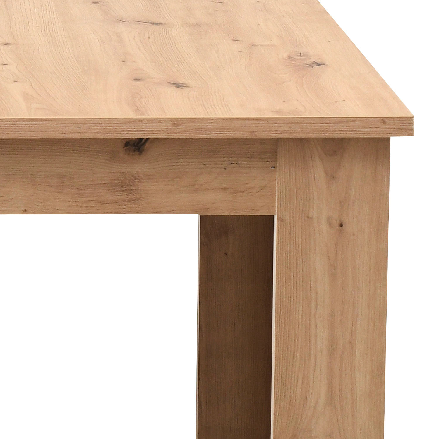 Dining set | 4-piece set upholstered chairs beige bouclé with armrest | swivel | dining table oak 160 x 90 cm | extendable 200 cm