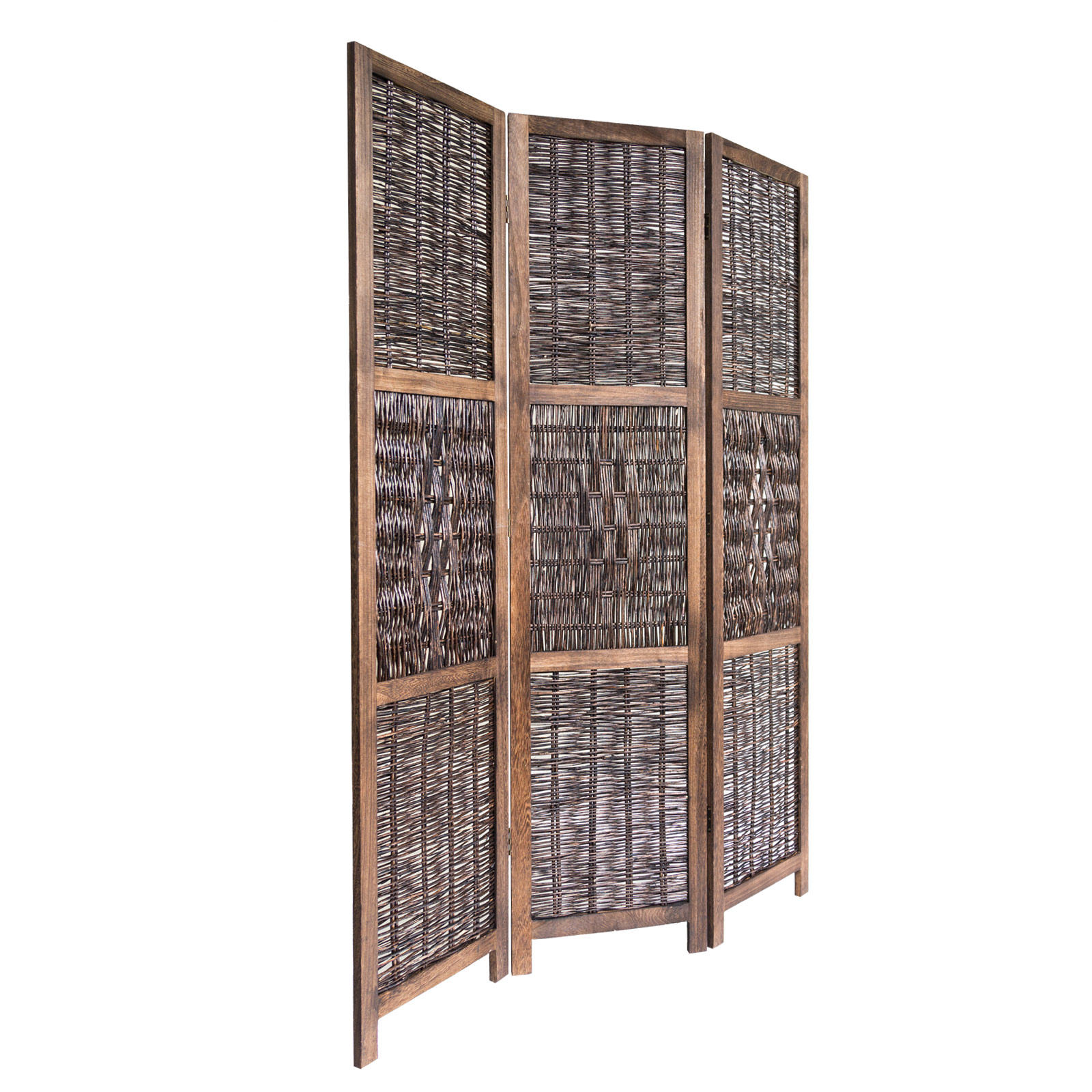 Paravent Brown Willow | 3-panel | Wood | Room Divider Partition Privacy Screen