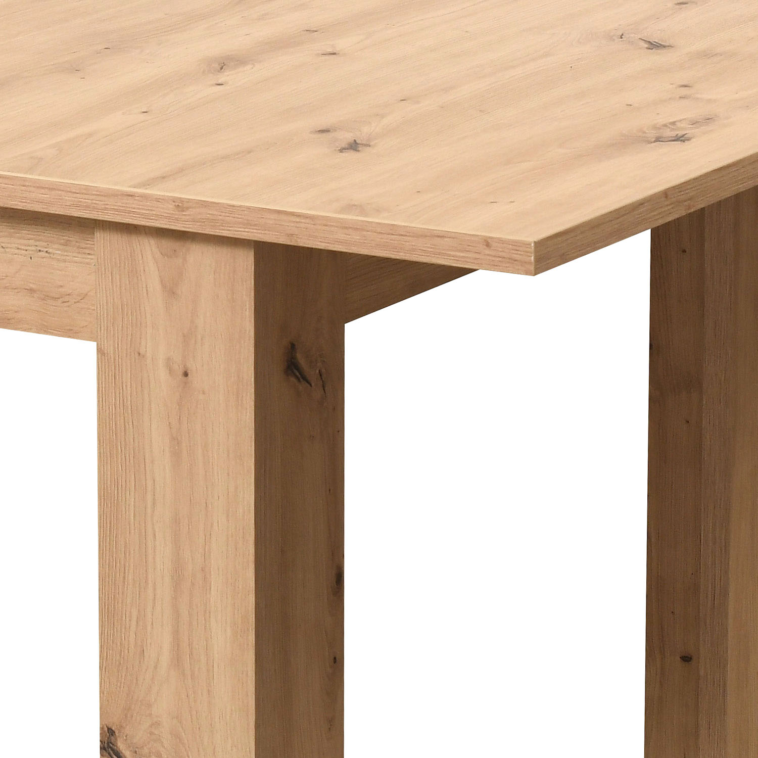 Modern Dining Table Wood Oak 160x90 cm with 4 Beige Bouclé Chairs Dining Room Table Natural Wooden Table