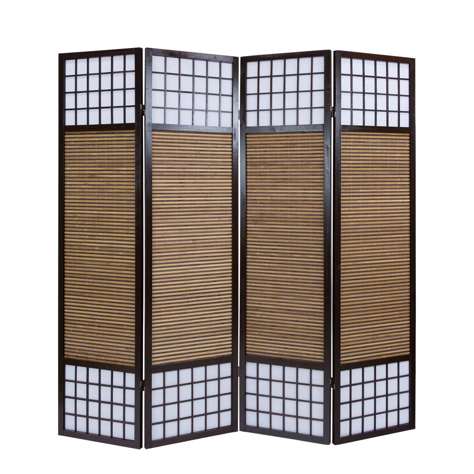 Paravent room divider 3 4 5 6 parts wood partition wall privacy screen black brown