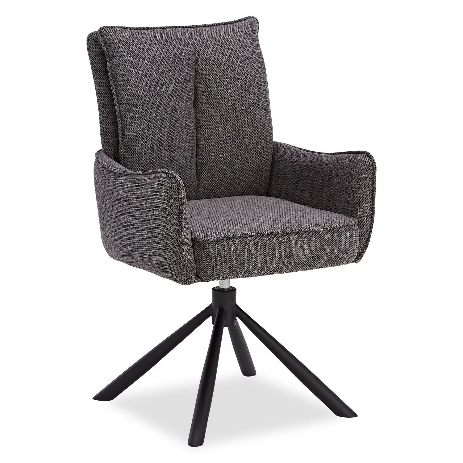 Upholstered Chair Fabric Anthracite | single | swivel | with Armrests | Kitchen Dining Room Office