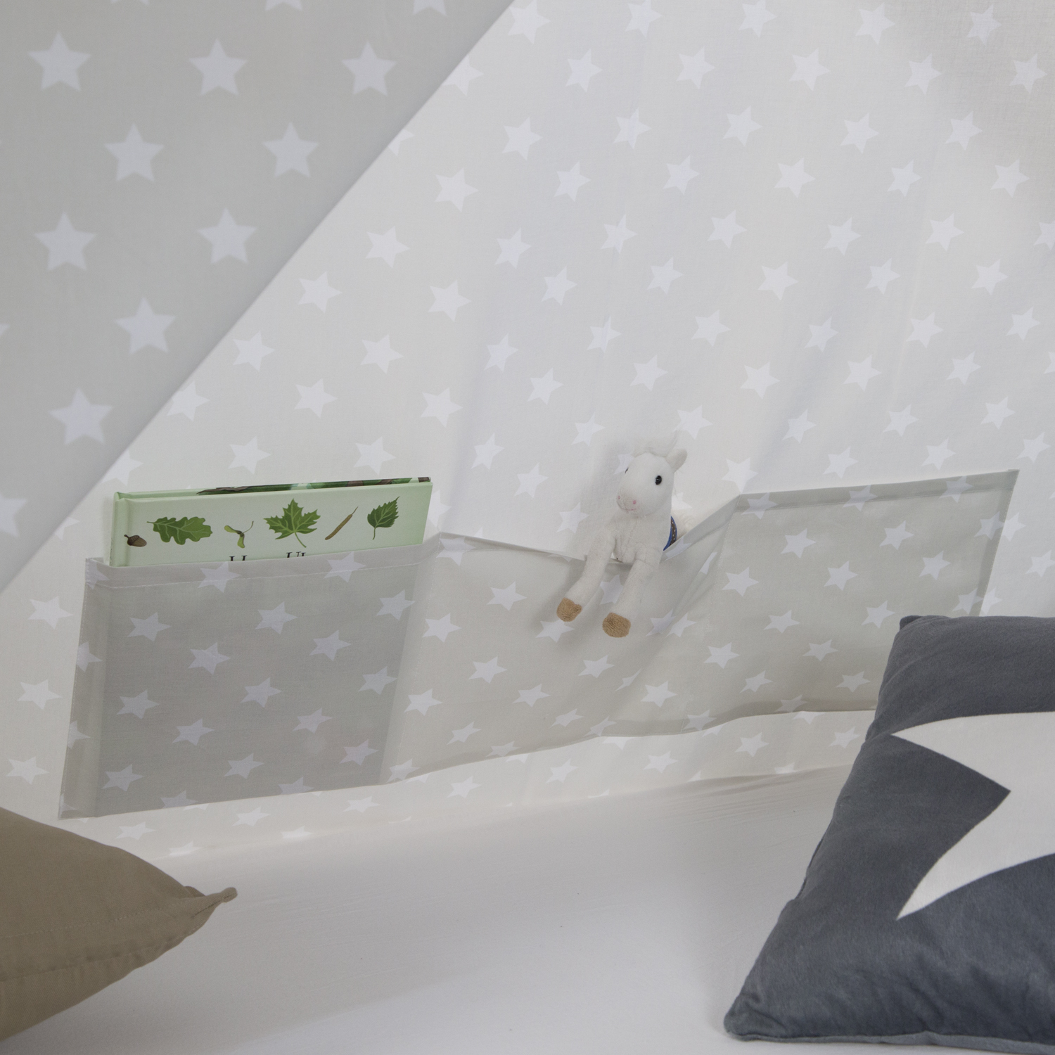 Kids Bed TIPI 90x200 cm White Grey Wooden Bed Optional Bed Drawer Indian Bed House Bed Play Bed 