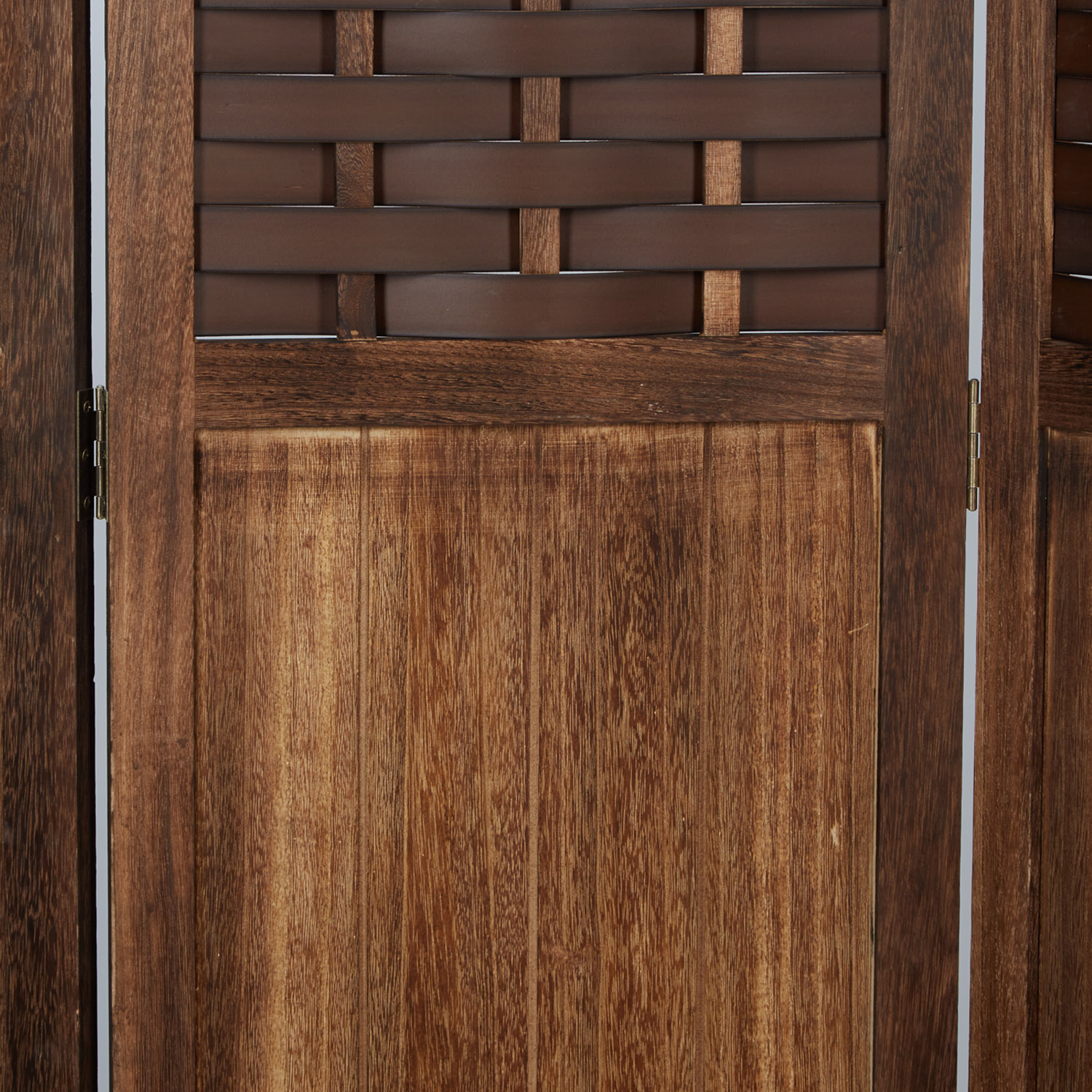 Paravent Brown Rattan-Style | 3-panel | Wood | Room Divider Partition Privacy Screen