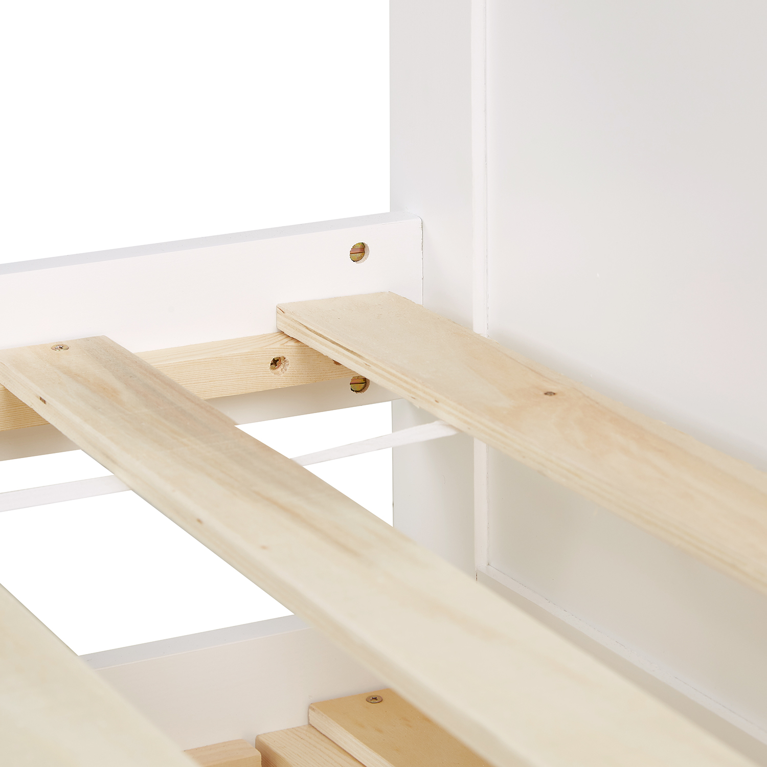 Wooden Bed 90x200 cm White | Extends to a Double Bed | Bunk Bed | With Slatted Base | Pull-Out Bed, Functional Bed, Duo Bed