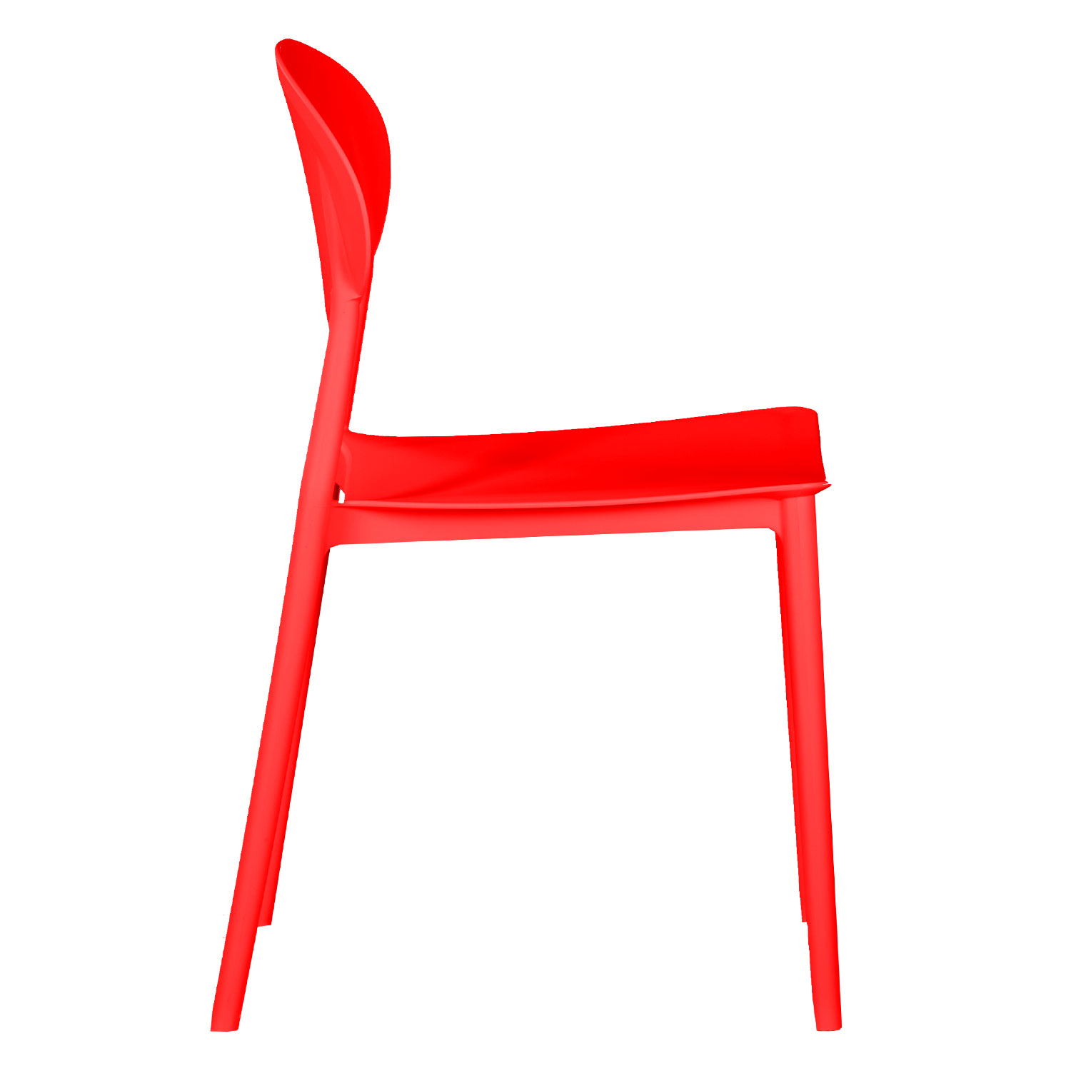 Garden chair Set of 4 Camping chairs Red Outdoor chairs Plastic Stacking chairs Kitchen chairs