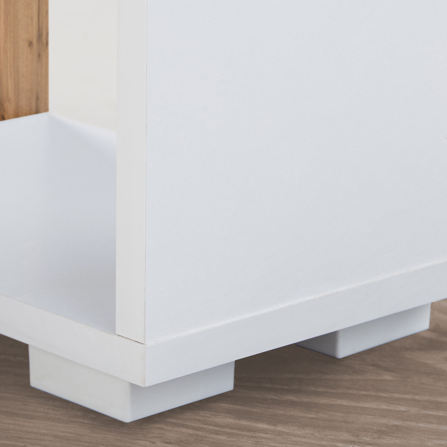 Shelf 4 Versions Floor or Wall Shelf 7 Compartments Bookcase Oak White Wood Solid Modern