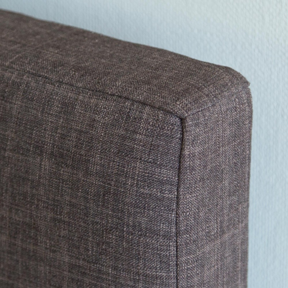 Upholstered bed 140x200 cm brown | futon bed | with slatted frame | double fabric bed frame