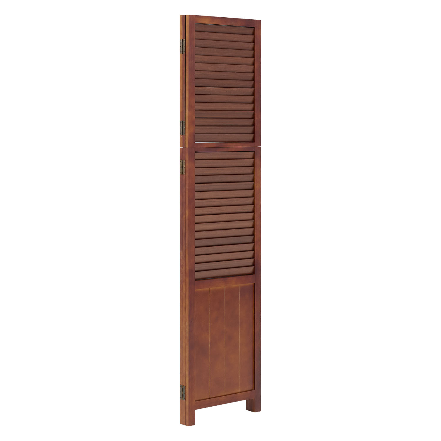 Paravent Brown Wooden Slats | 3-panel | Wood | Room Divider Partition Privacy Screen