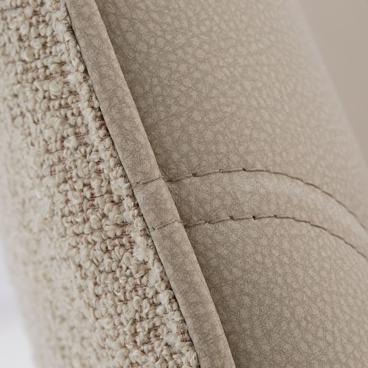 Upholstered Chair Bouclé Leather Beige | single | swivel | with Armrests | Kitchen Dining Room Office