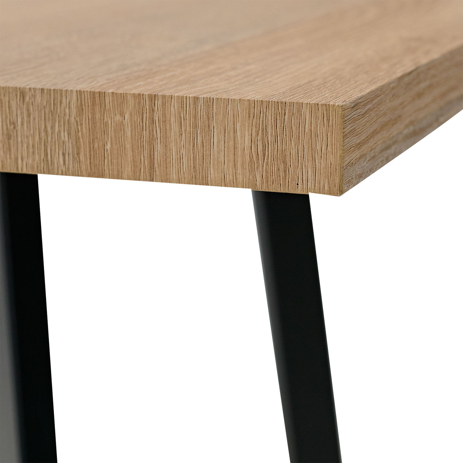 Modern Dining Table Kitchen Table Wooden Table 80x80 cm Oak Black Metal 4 Seater