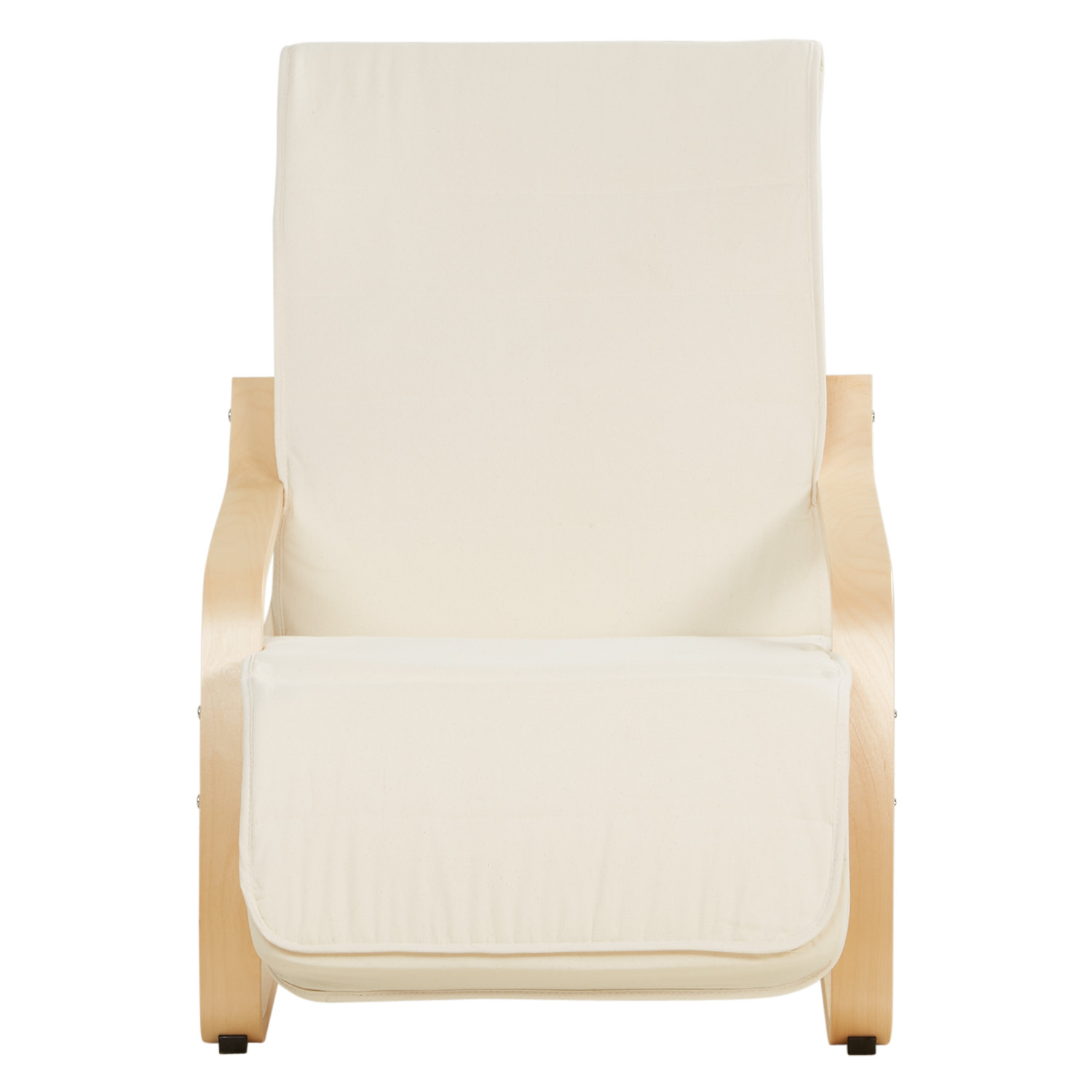 Relaxsessel Natur | with Footrest | Natural Wood | Glider Rocking Chair Nursing Chair Recliner