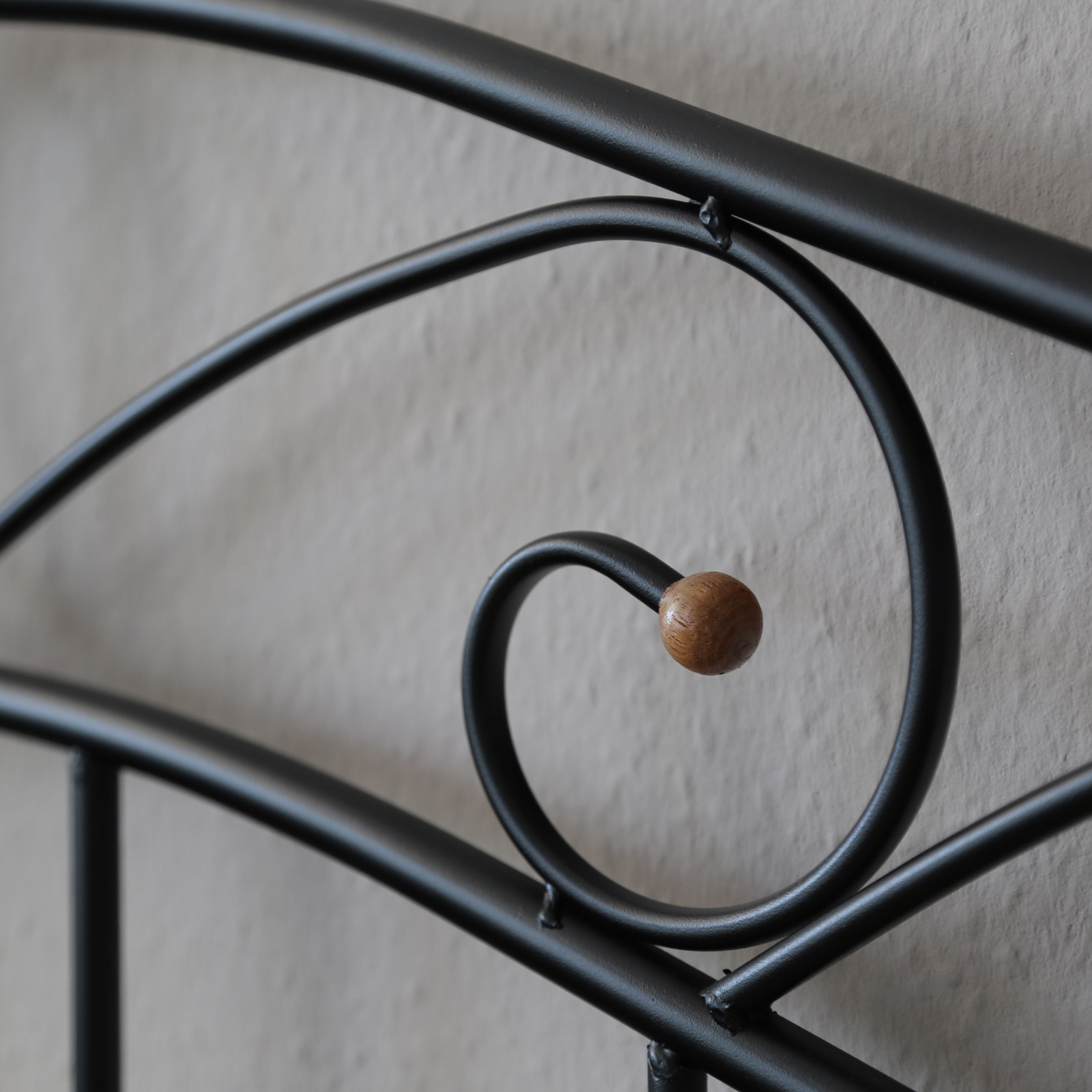 Metal Bed Iron Bed Double 140 x 200 Wood Slatted black natural bed frame 920 Metal Bed Iron Bed Double 160 x 200 Wood Slatted black natural bed frame 920