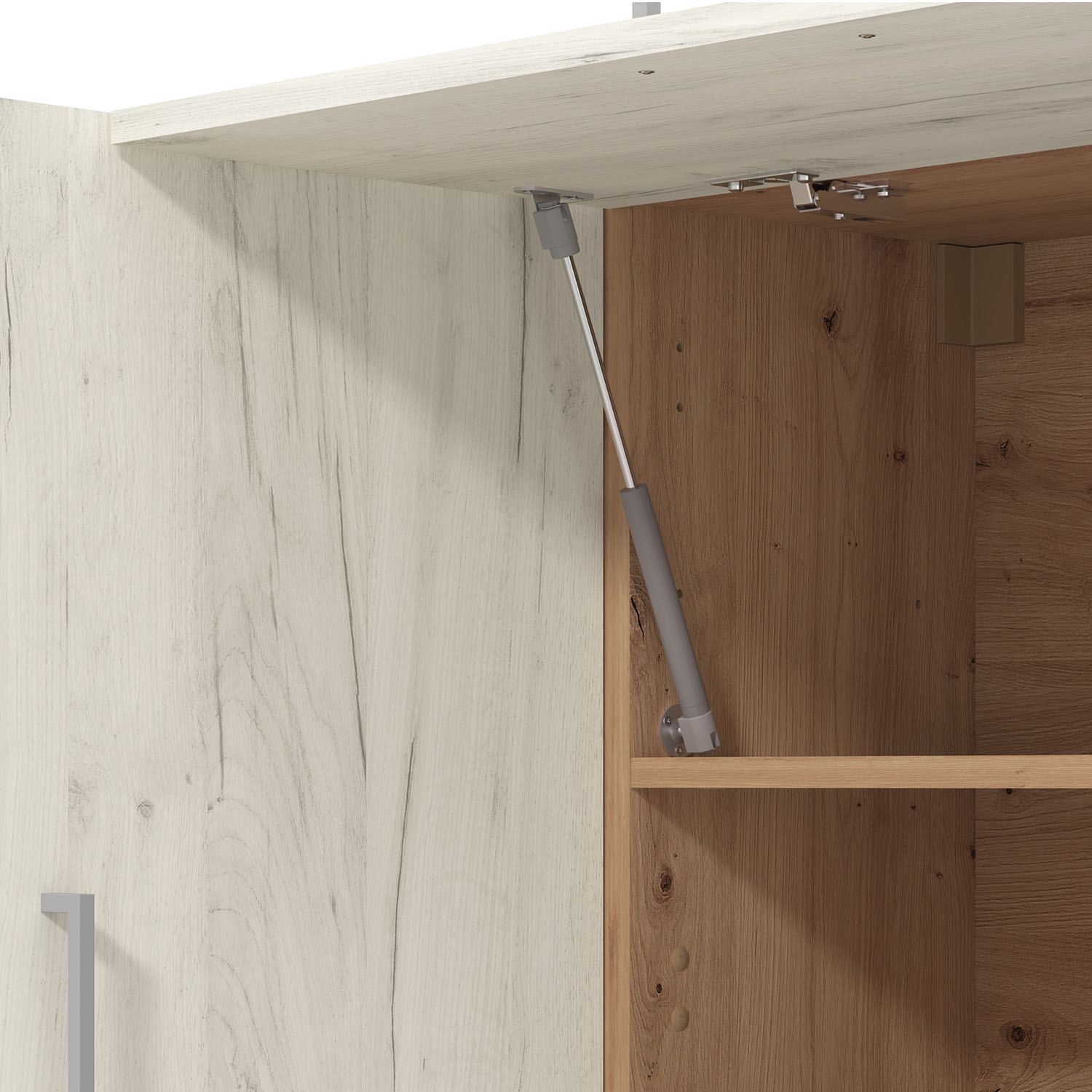 Kitchen Unit without Appliances 200 cm White Shabby | Oak | Single Kitchen | Mini Kitchen | Built-in Kitchen