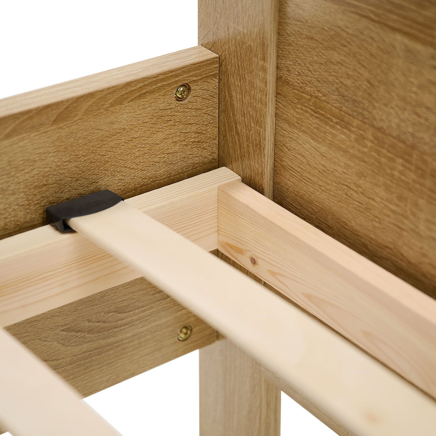 Comfort Bed 120x200 cm Natural | Senior Bed Height Adjustable with Slatted Frame | Double Bed | Wood