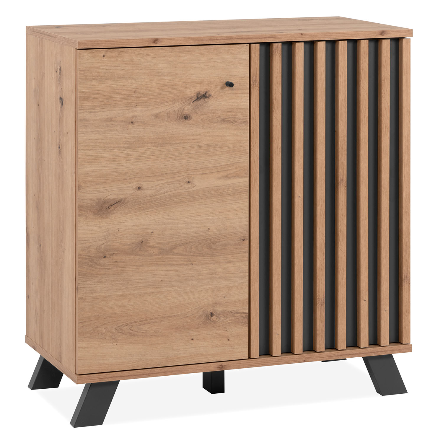 Industrial Look Sideboard Cupboard 80 cm Storage Cabinet Wood Oak Living Room