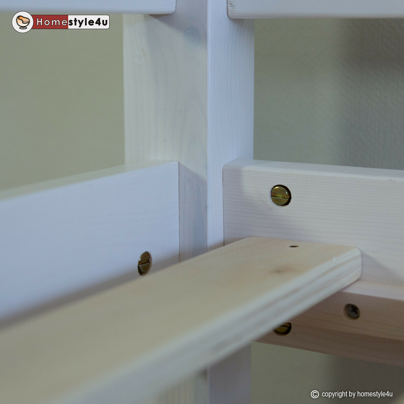 Loft Bed Kids 90x200 cm White with Curtain in Pink | Tunnel | without Slatted Frame