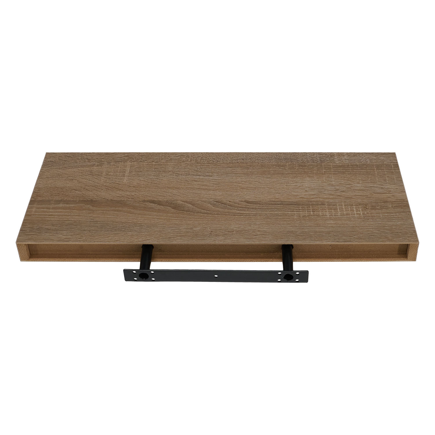Floating Wall Shelf 60x23.5 cm Sonoma Dark Oak Effect Square Wooden Shelf for Living Room Bedroom Kitchen
