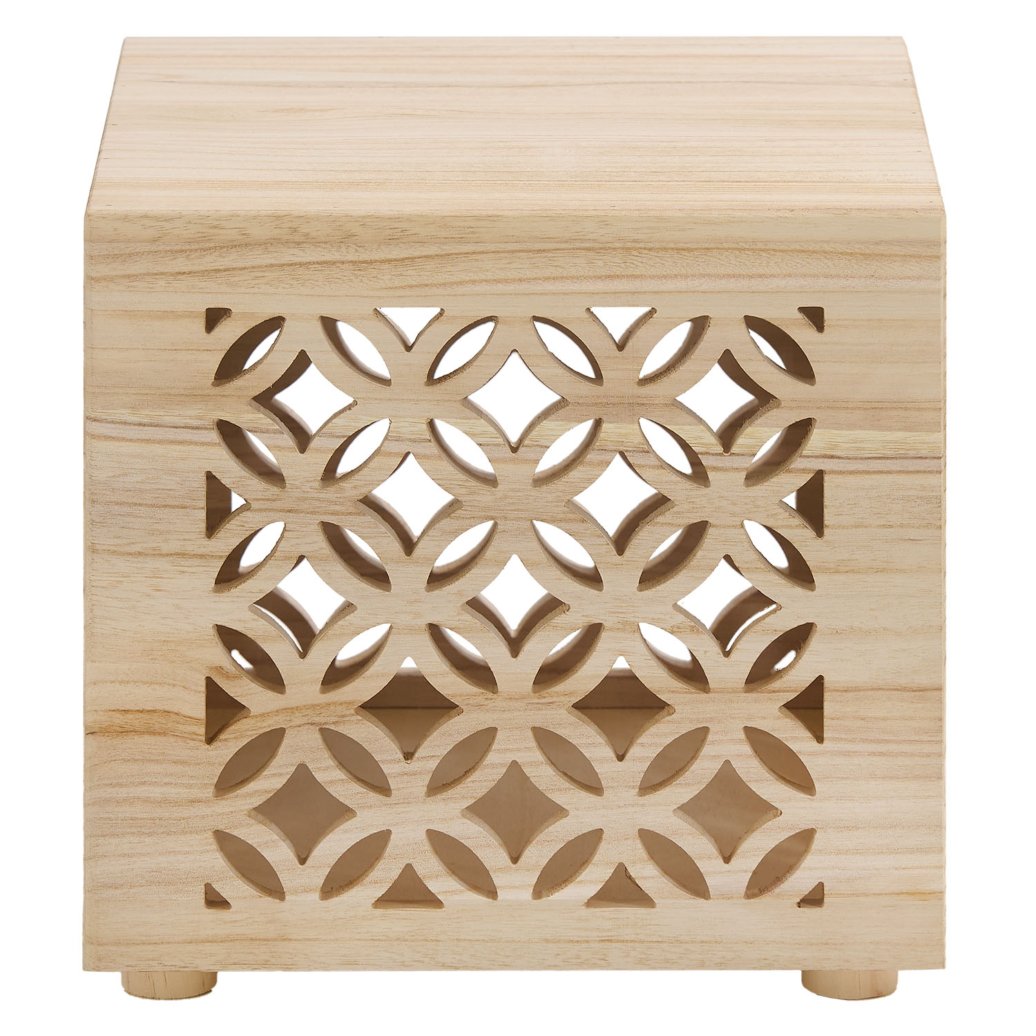 Side table wood cube bedside light