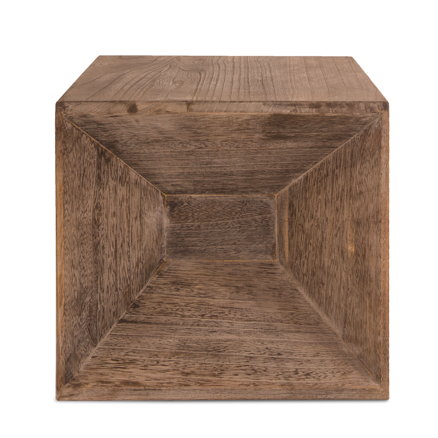 Stool Side Table Wooden Seating Cube Bedside Table Brown Vintage