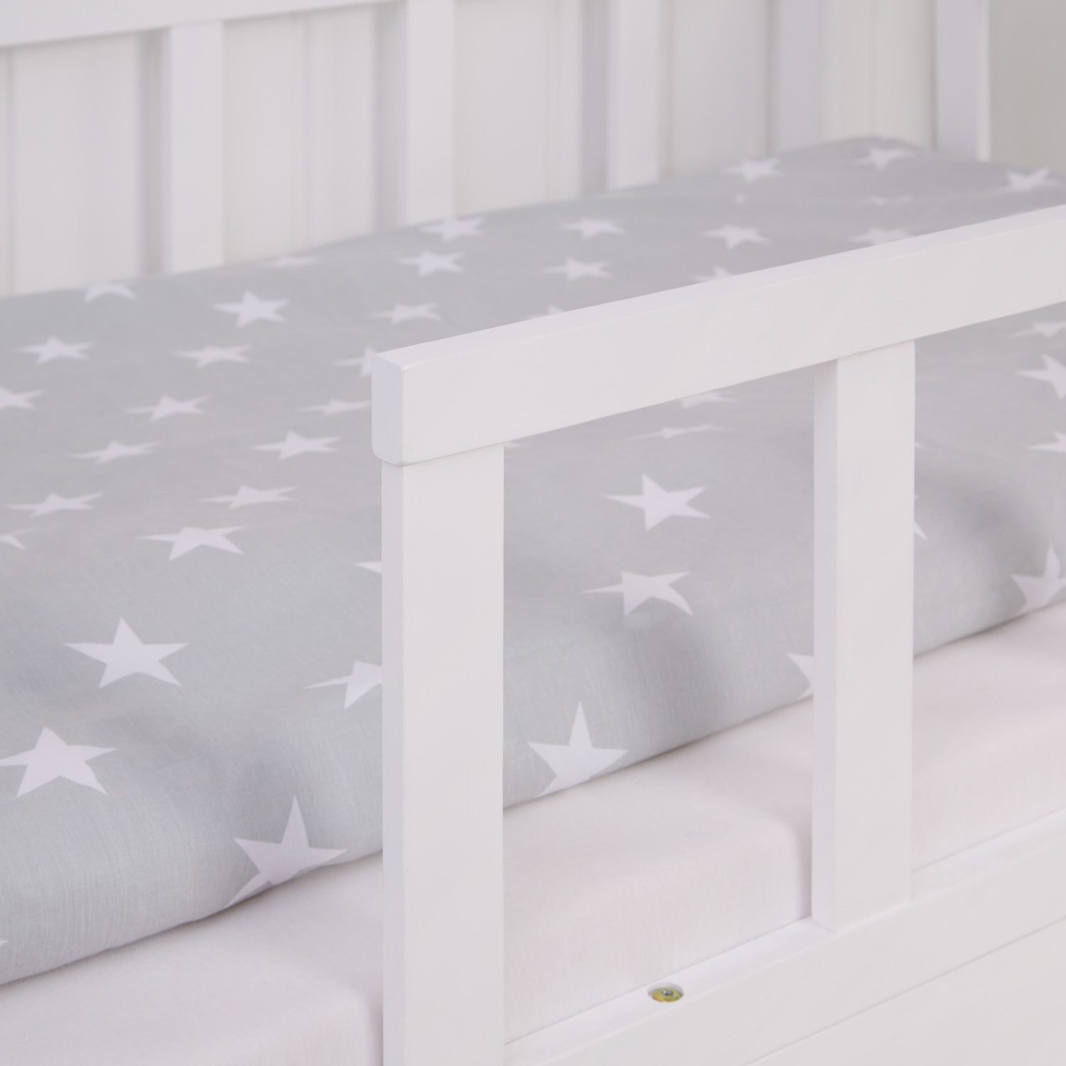 Children's Bed 90x200 cm White | House Bed with Fall Protection | Montessori | Single Bed | with Slatted Frame | Wood