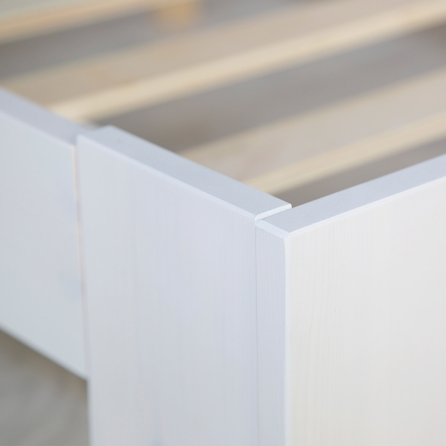 Wood Bed 160x200 cm White | Double Bed | with 2 Mattress | Solid | Kids Youth Guest Bedroom