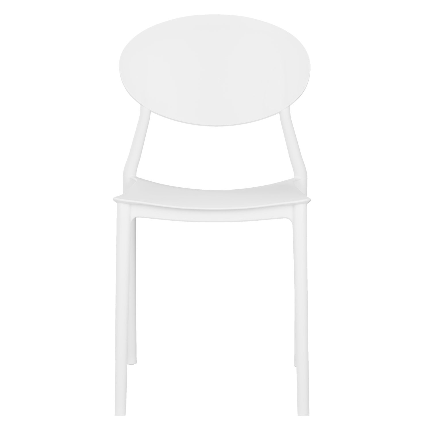 Garden chair Set of 4 Camping chairs White Outdoor chairs Plastic Stacking chairs Kitchen chairs