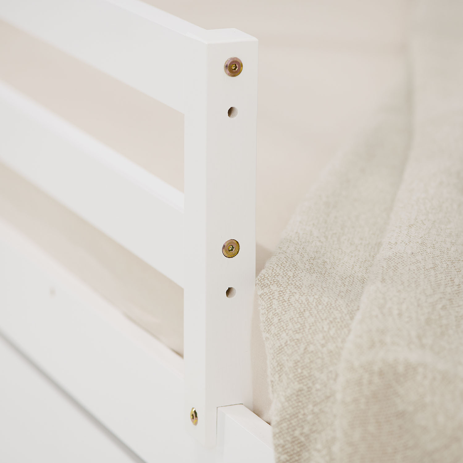 Children's Bed 90x200 cm White | House Bed with Fall Protection and Bed Drawer | Montessori | Single Bed | with Slatted Frame | Wood