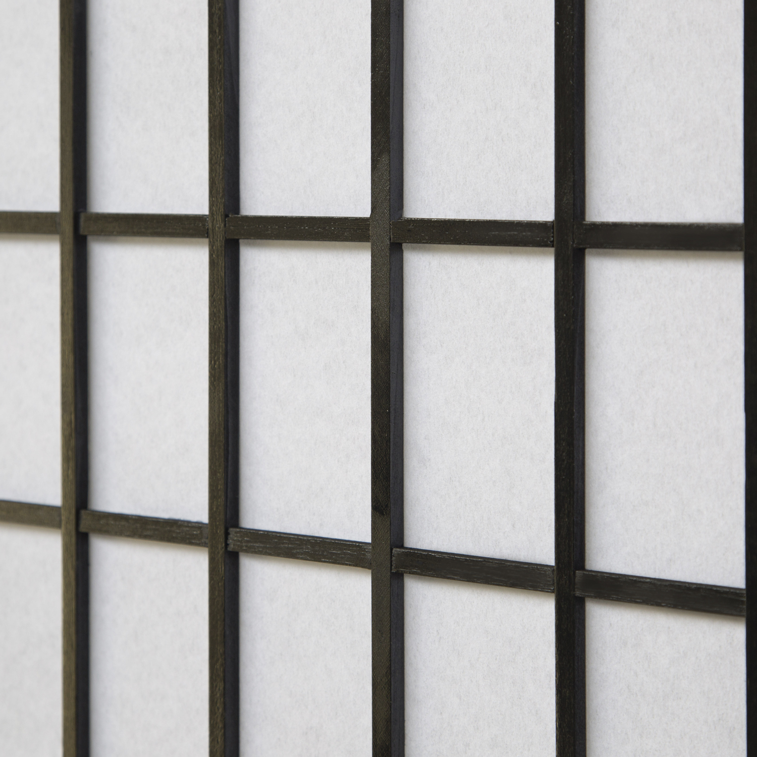 Black 3-panel folding screen – Shoji room divider made of wood with rice paper