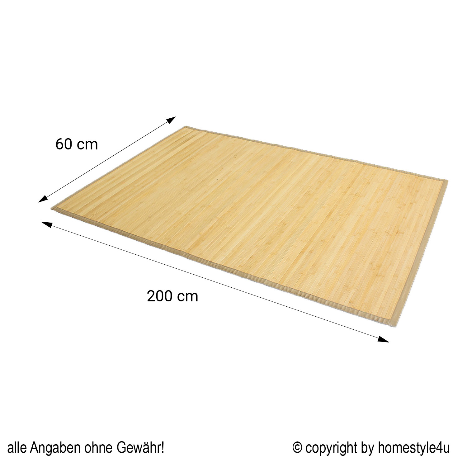 Bamboo carpet Rug 60 x 180 Light