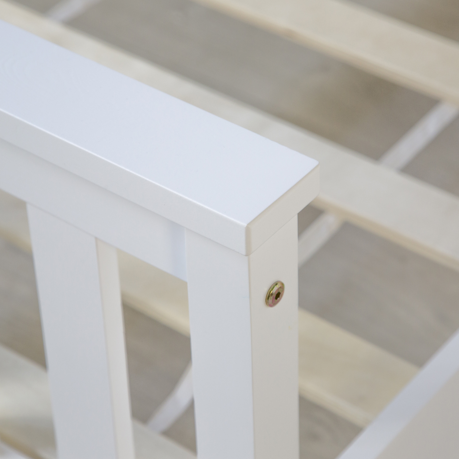 Wood Bed 140x200 cm White | Double Bed | with Slatted Frame | Solid | Kids Youth Guest Bedroom