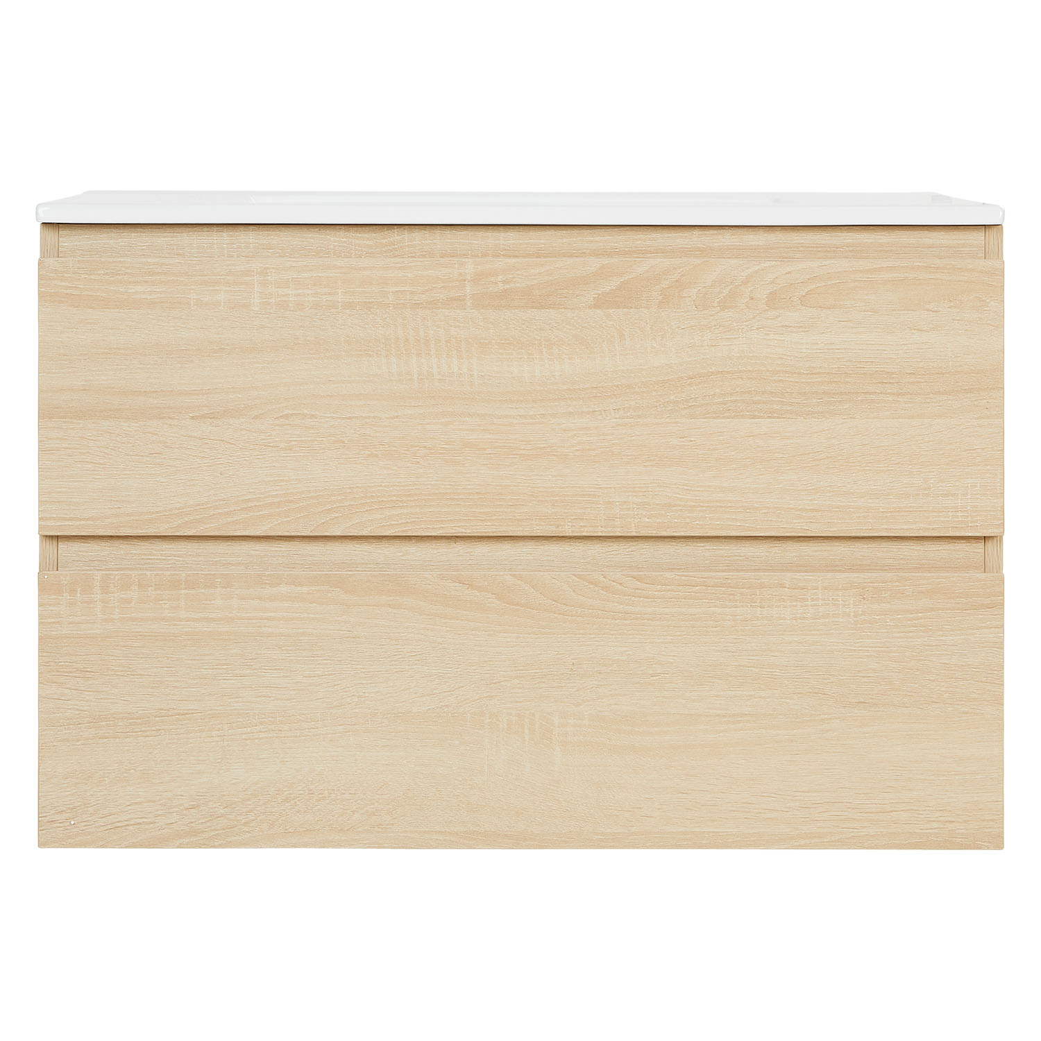 Bathroom mirror and cabinet 80 cm Natural Wood Oak Storage Vanity unit Bathroom furniture Sink unit Washroom wall cabinet