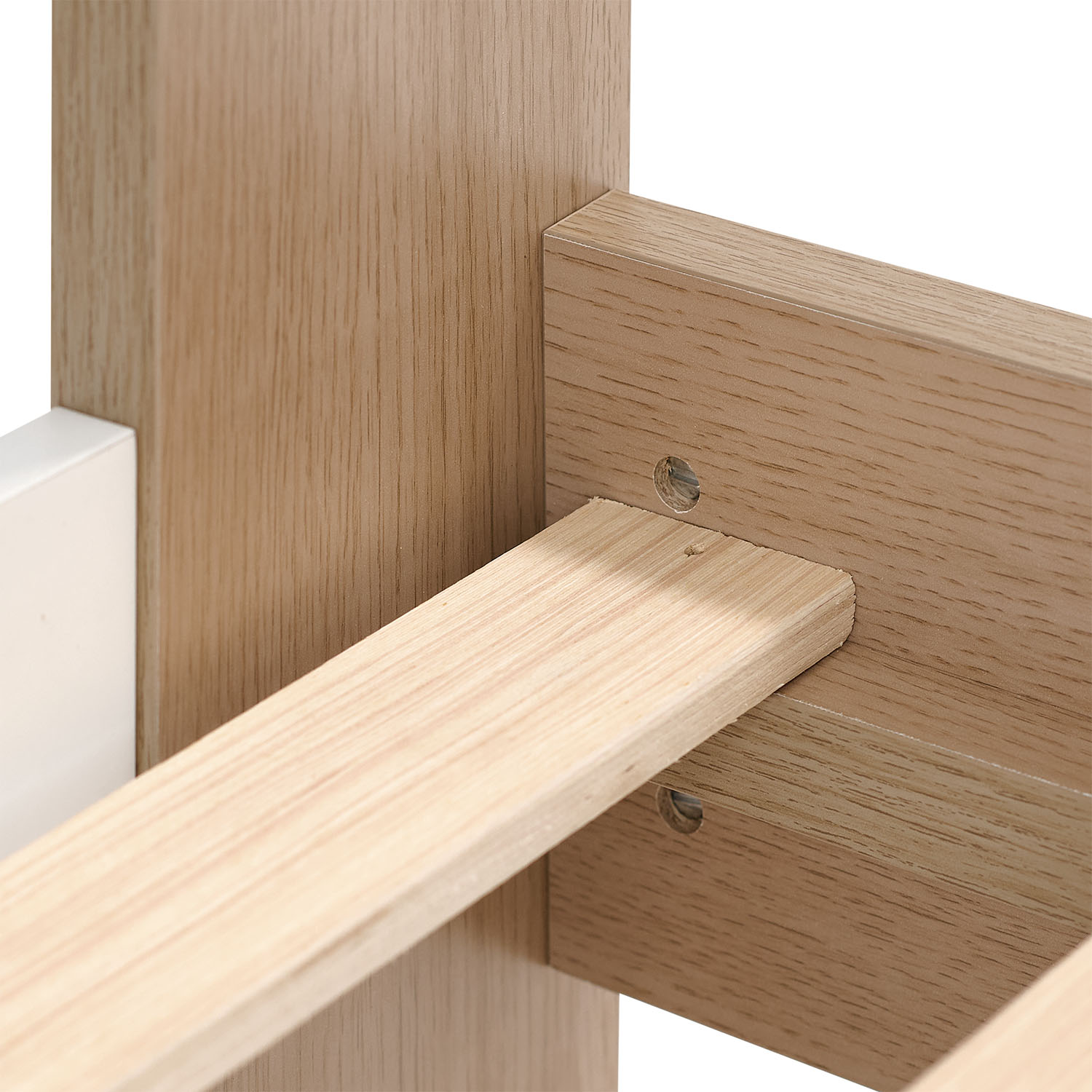 Holzbett 90x200 mit 2 Bettkästen Bett Eiche Braun Weiß Holzbett Bettgestell Jugendbett Einzelbett Matratze Lattenrost