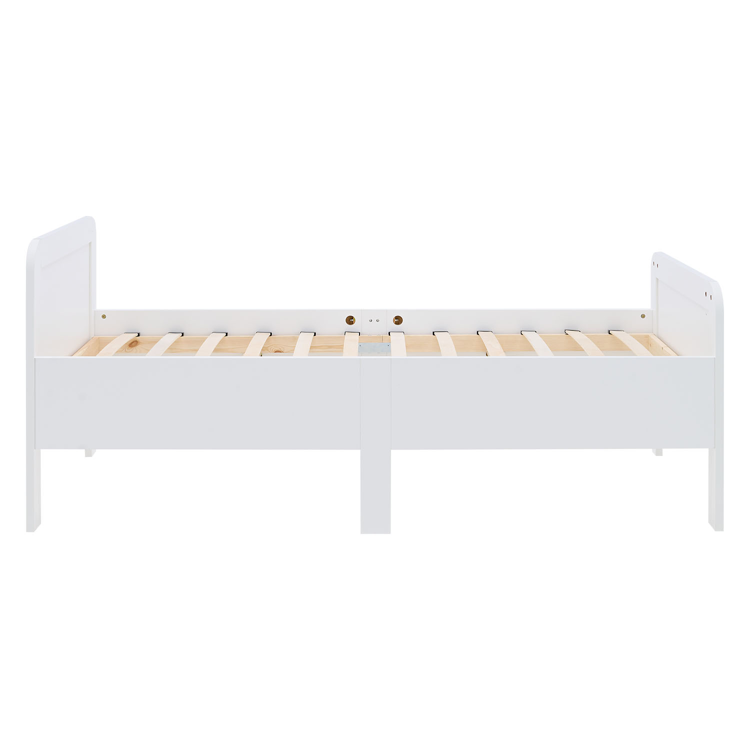 Comfort Bed 90x200 cm White | Senior Bed Height Adjustable with Slatted Frame | Single Bed | Wood