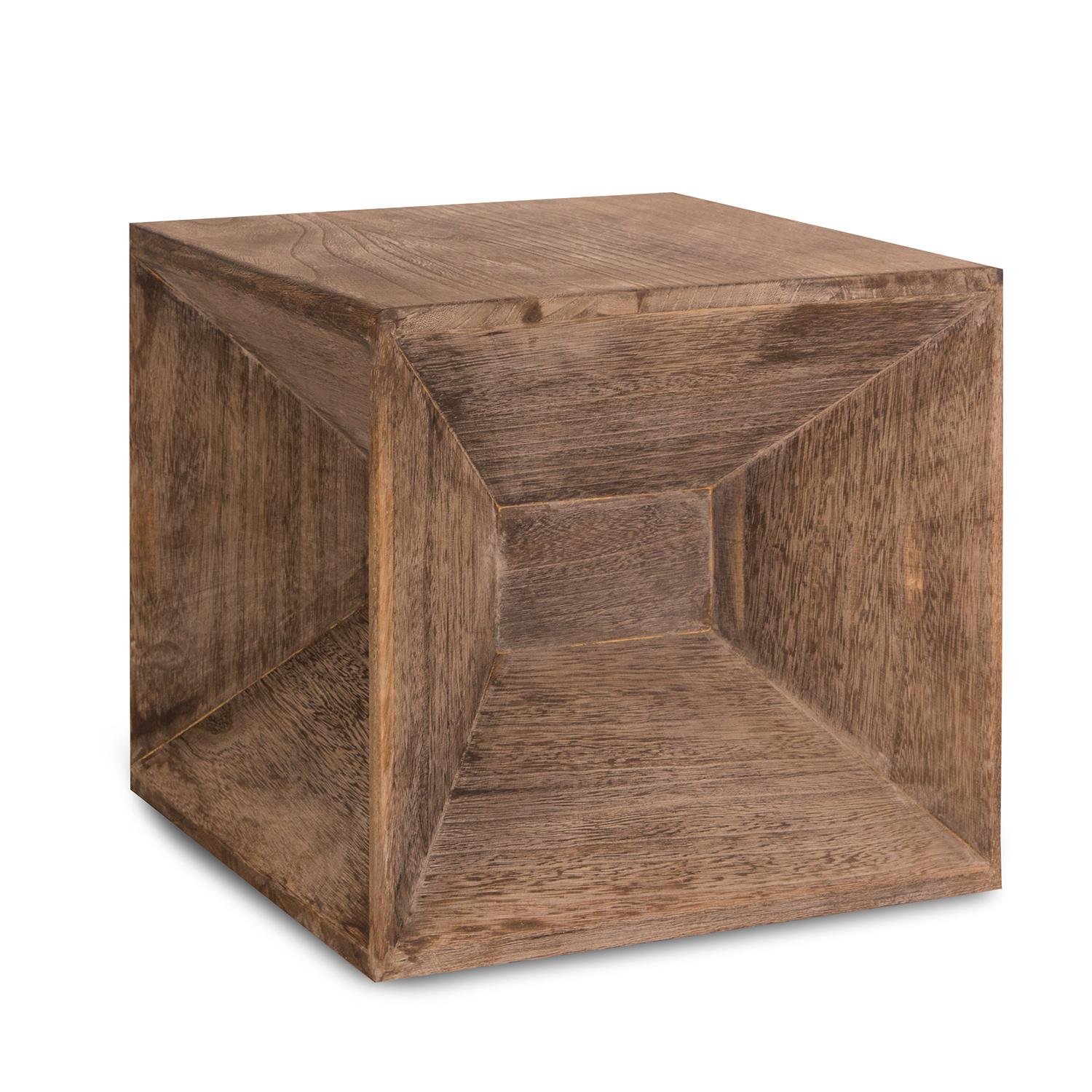 table d'appoint bois cube table de nuit marron