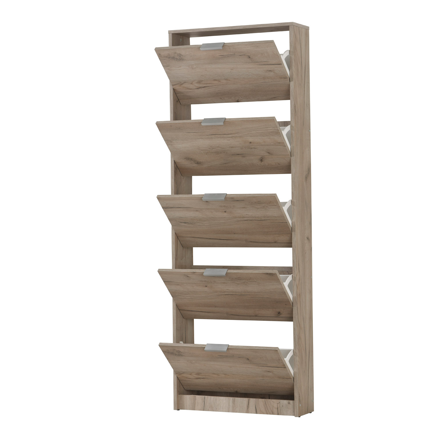 Shoe Rack Shoe Storage Shoe Cabinet Shoe Cupboard Wooden Grey Oak 5 Tier Shoe Tipper