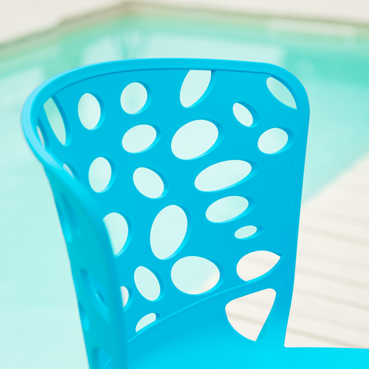 Garden chair Set of 6 Modern Blue Camping chairs Outdoor chairs Plastic Stacking chairs Kitchen chairs