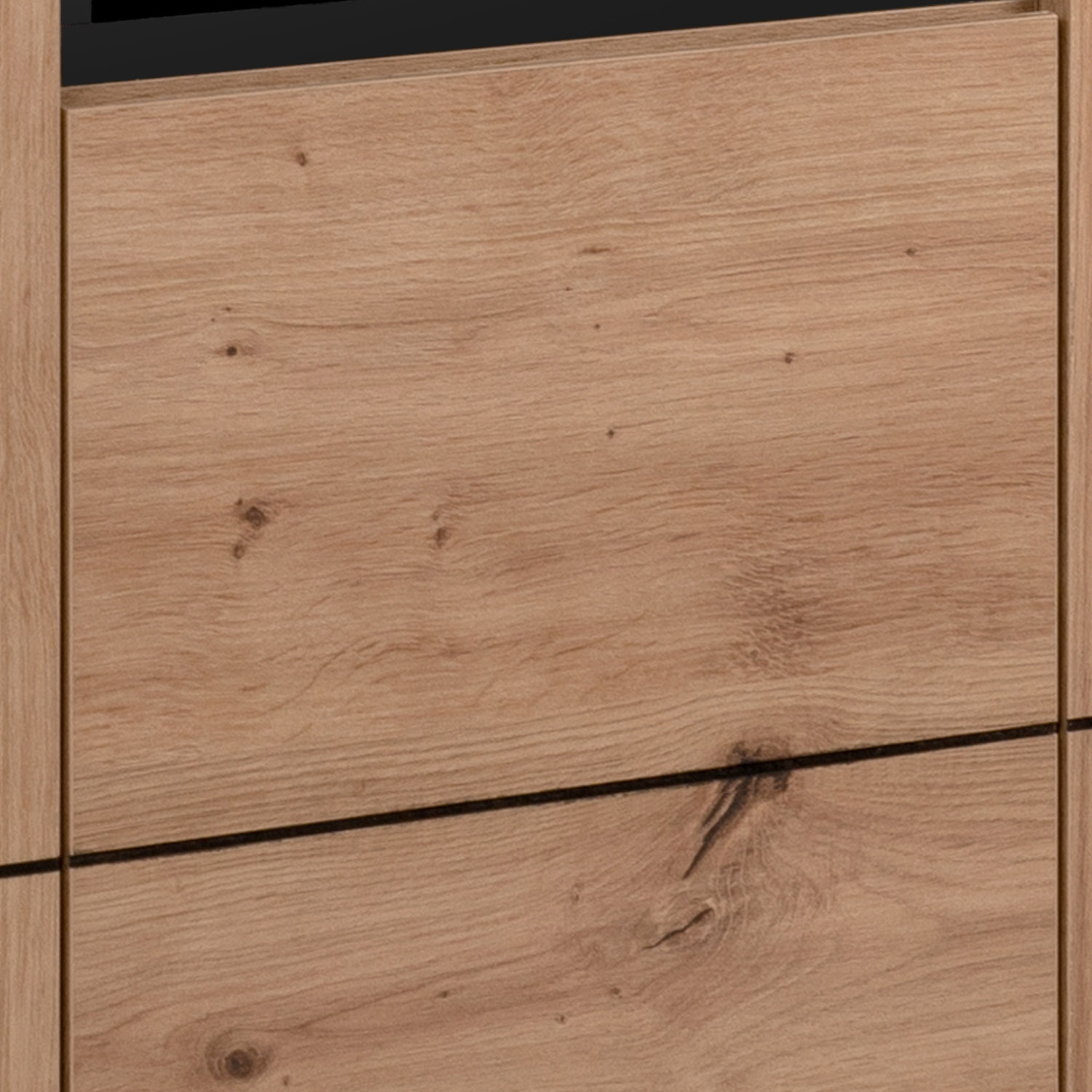 Sideboard Chest of Drawers Oak Wood in Natural Black Living Room Cabinet