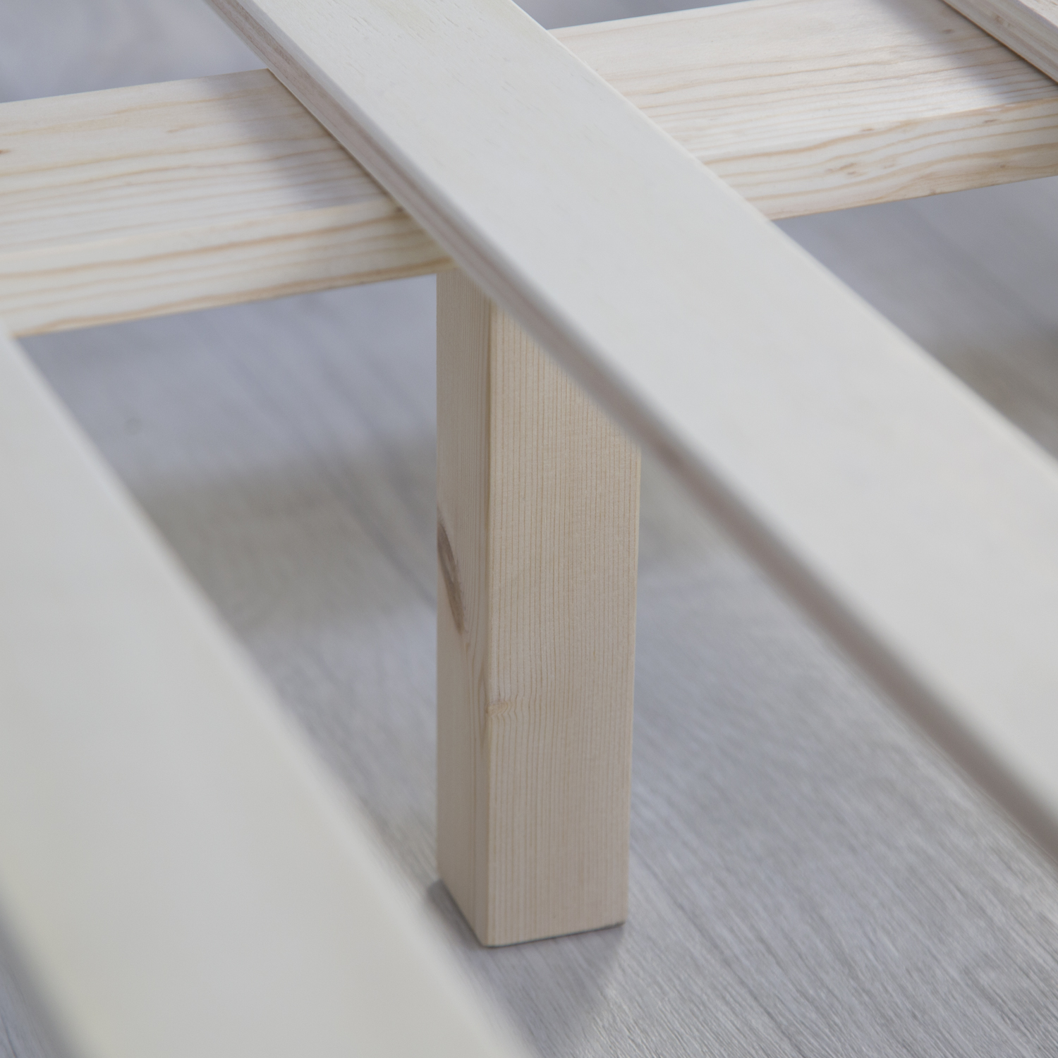 Solid Pine Wood Bed, 120x200 cm – Futon Bed with Mattress & Slatted Base