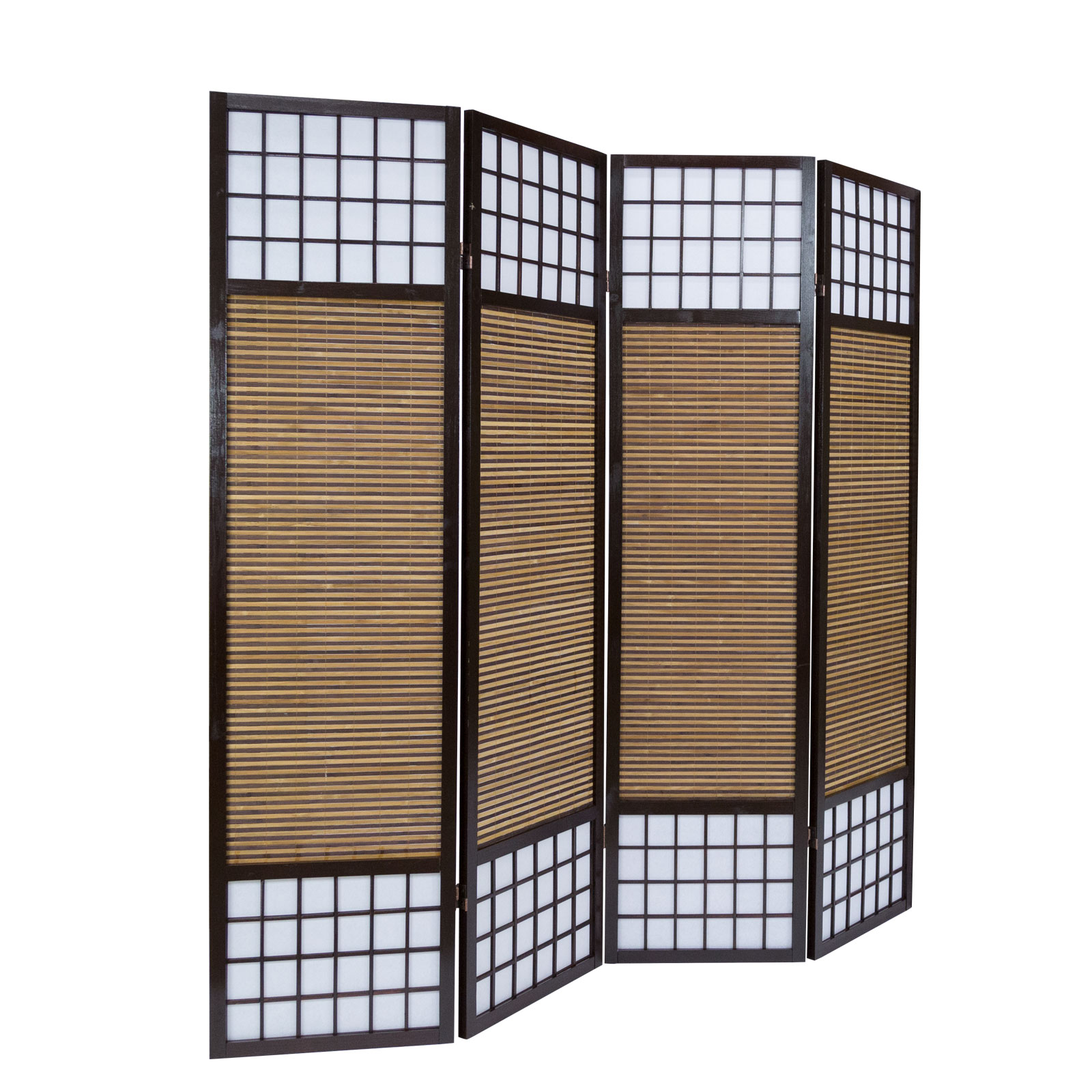 Paravent Room Divider 3 4 Parts Wood Partition Privacy Screen Brown