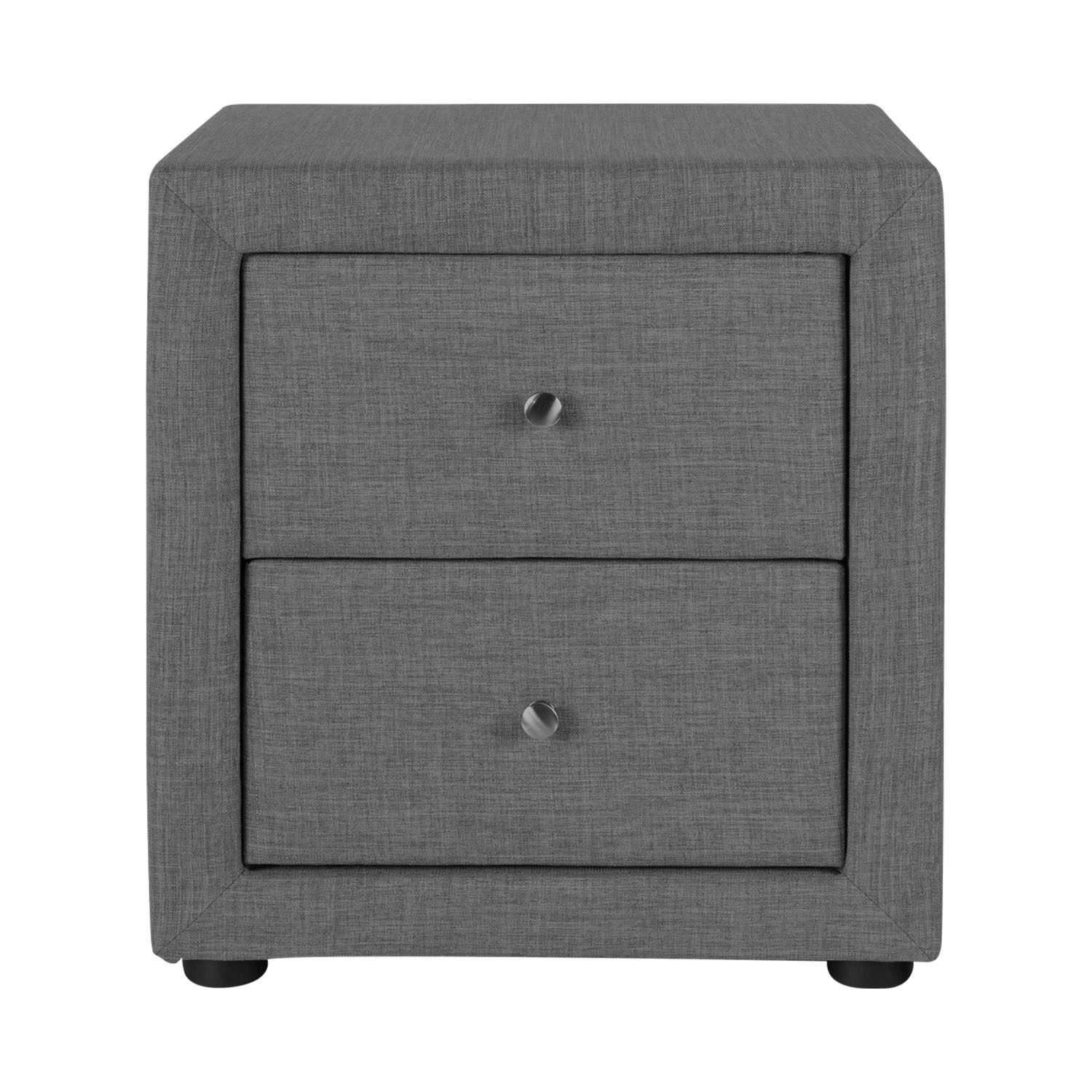 Bedside table nightstand bedroom night chest drawers side table grey fabric