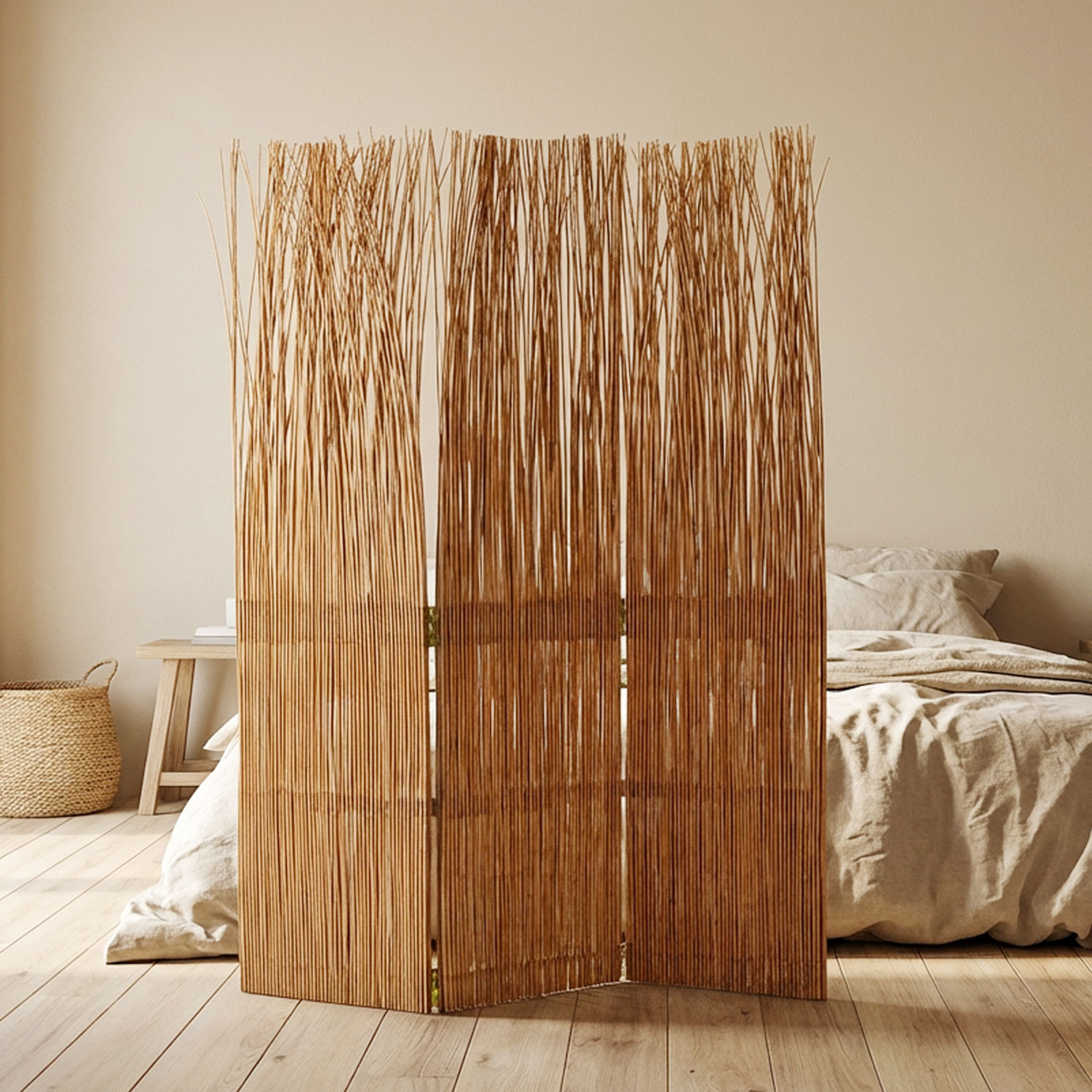 Paravent Willow Natural | 3-panel | Room Divider Partition Privacy Screen