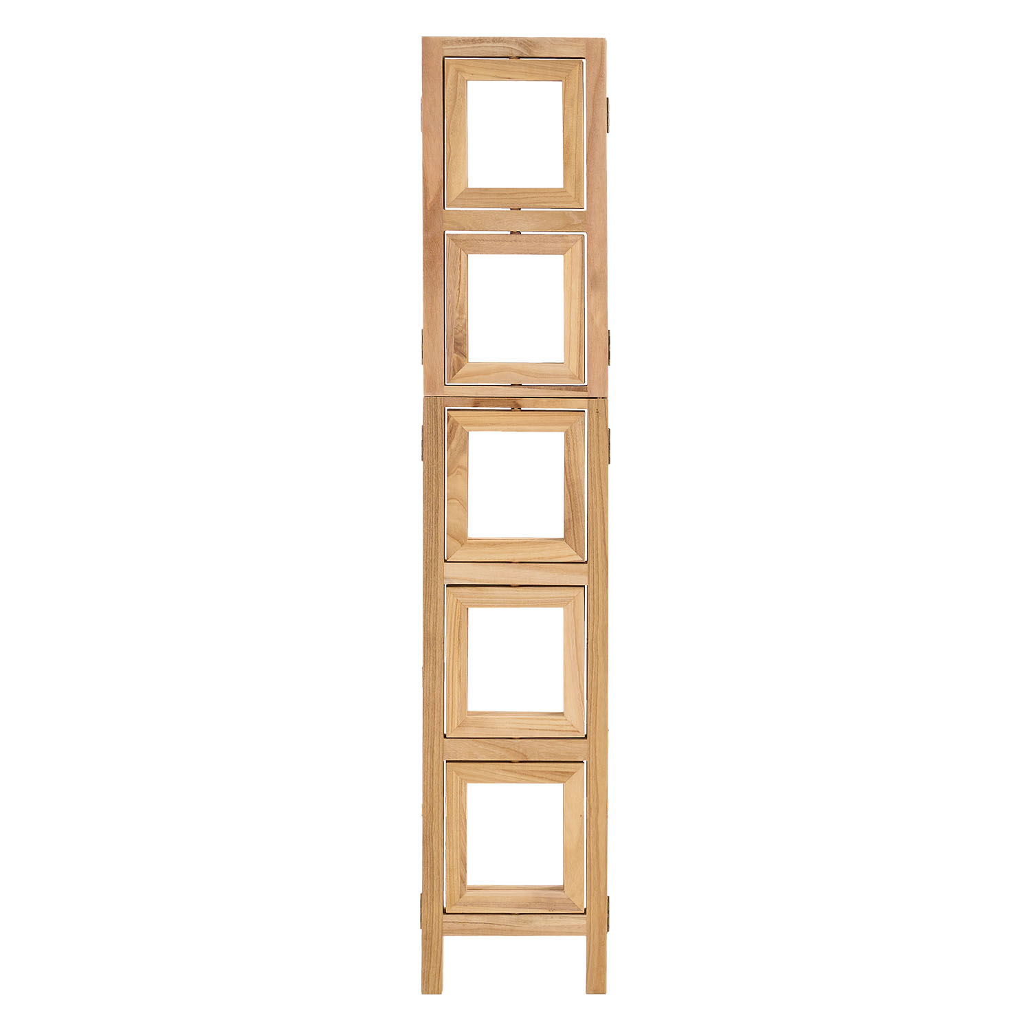 3-Panel "Nature" Folding Screen with Photos – Wooden Room Divider as a Photo Display