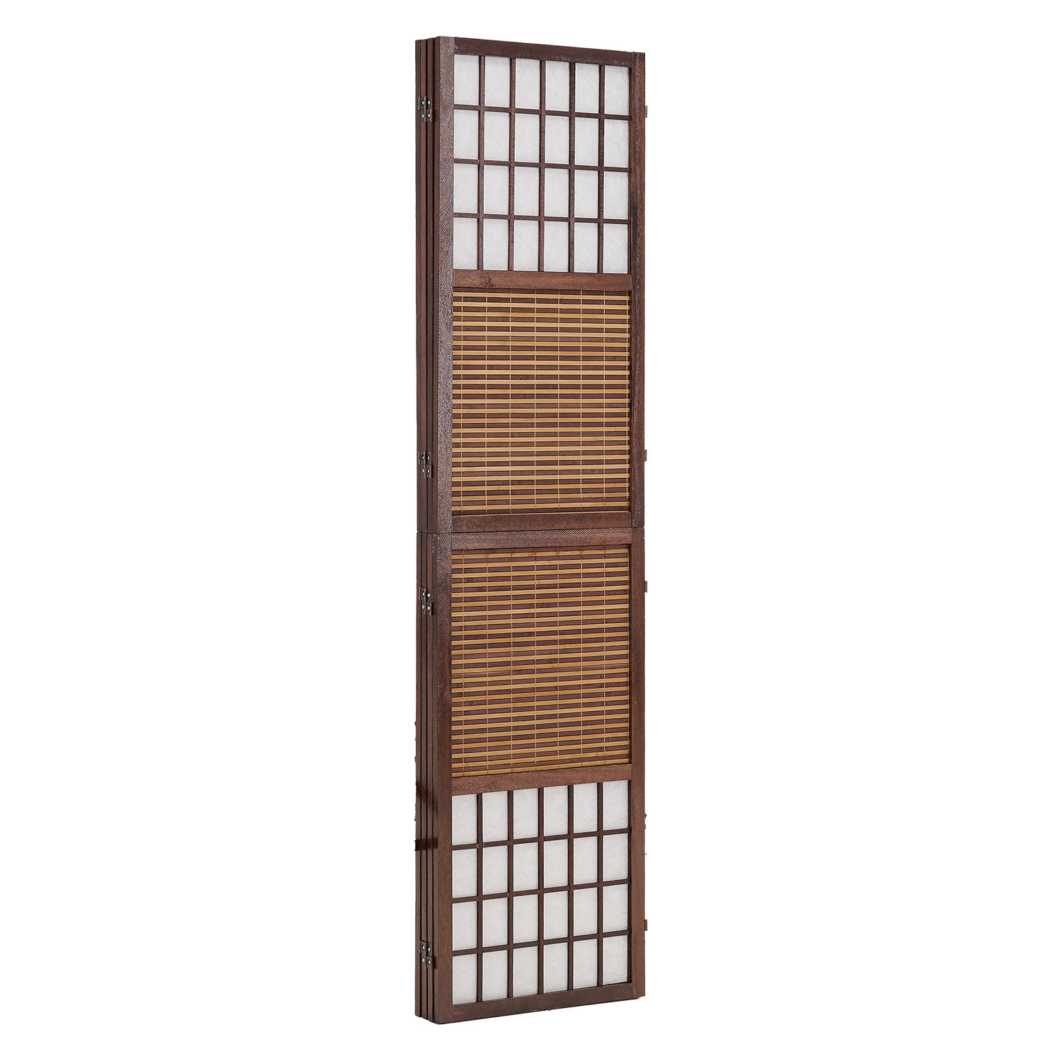 Brown Bamboo & Shoji Screen – 4-panel wooden screen