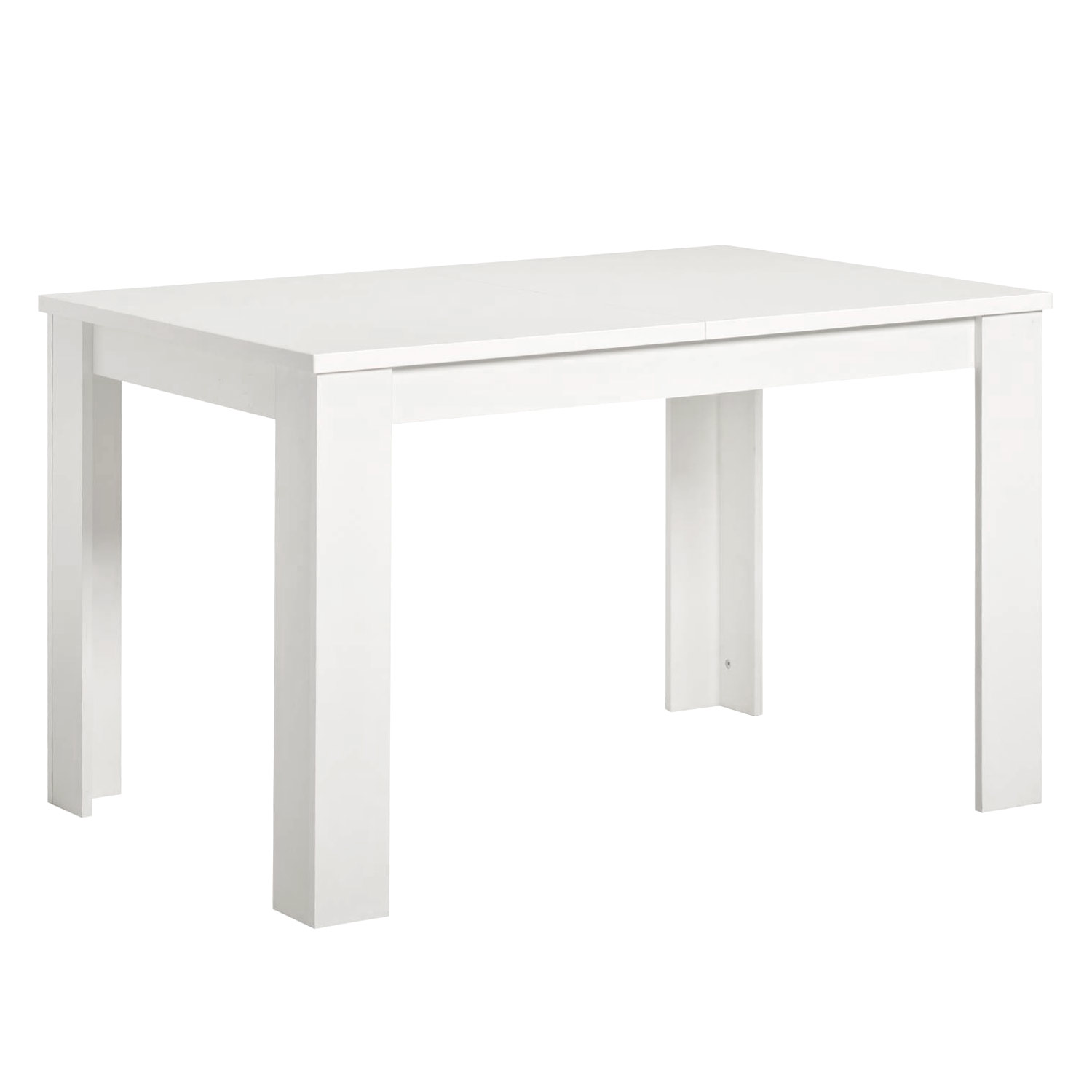 Dining set | 4-piece set upholstered chairs grey velvet without armrest | dining table white 120 x 80 cm | extendable 153 cm